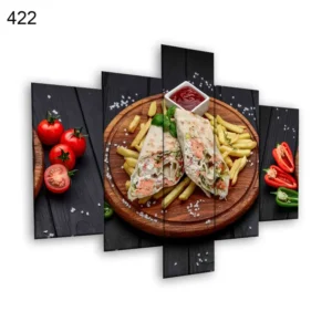 422:لوحة المطعم من خمس اطارات