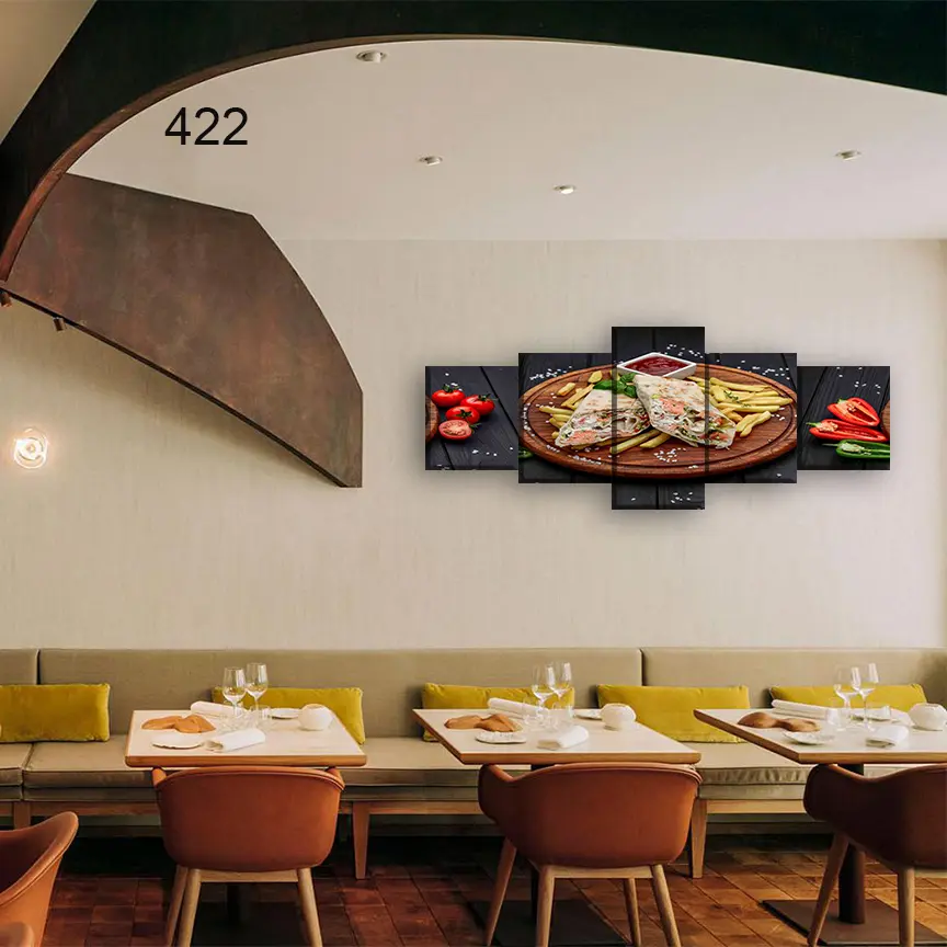 422:لوحة المطعم من خمس اطارات