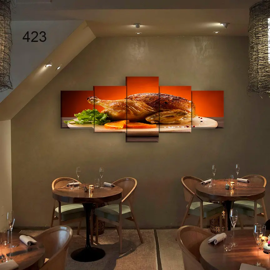 423:لوحة المطعم من خمس اطارات