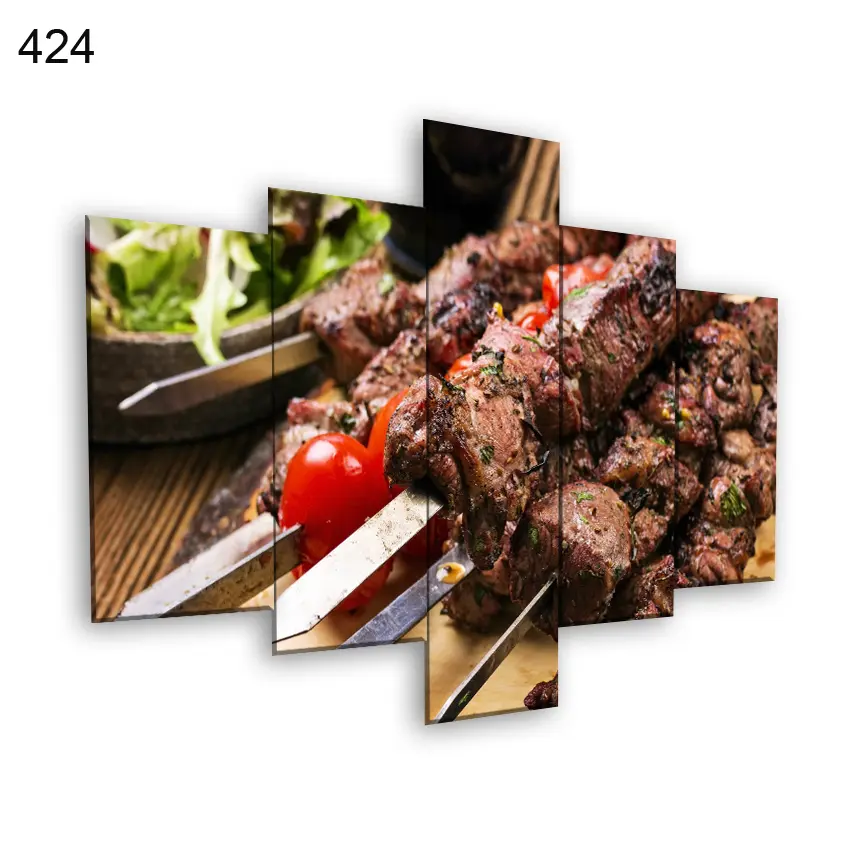 424:لوحة المطعم من خمس اطارات