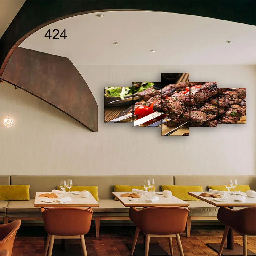 424:لوحة المطعم من خمس اطارات