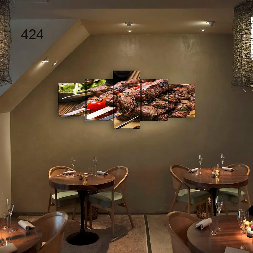 424:لوحة المطعم من خمس اطارات