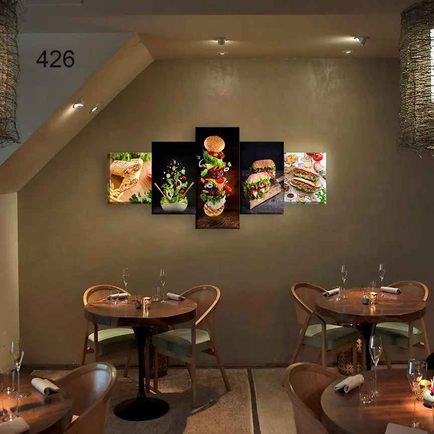 426:لوحة المطعم من خمس اطارات