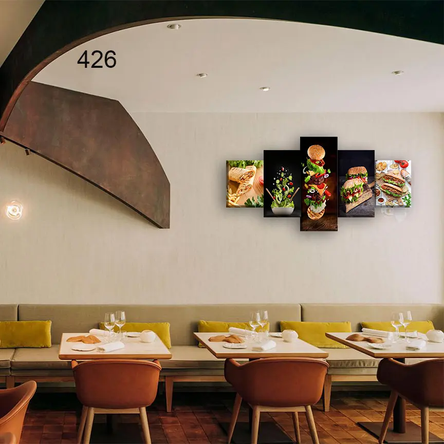426:لوحة المطعم من خمس اطارات