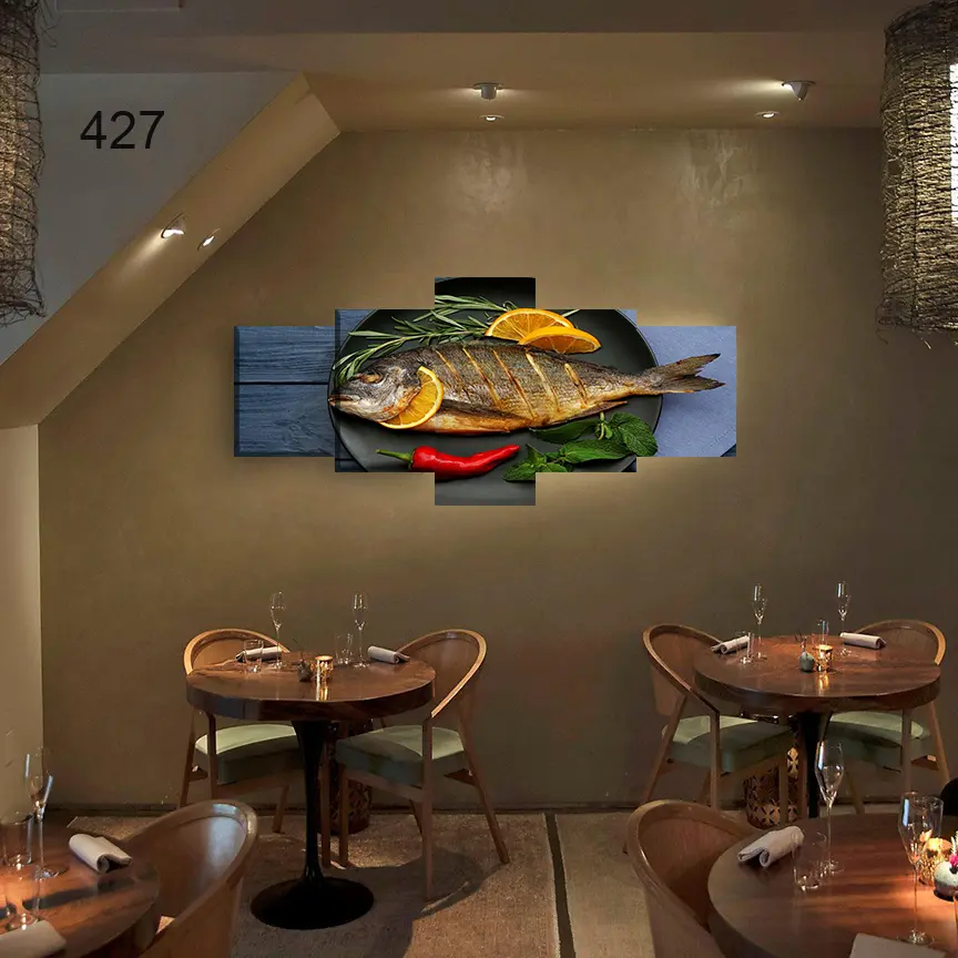 427:لوحة المطعم من خمس اطارات