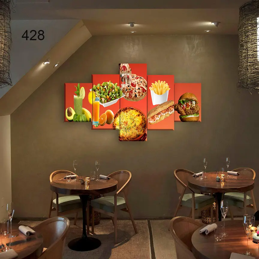 428:لوحة المطعم من خمس اطارات