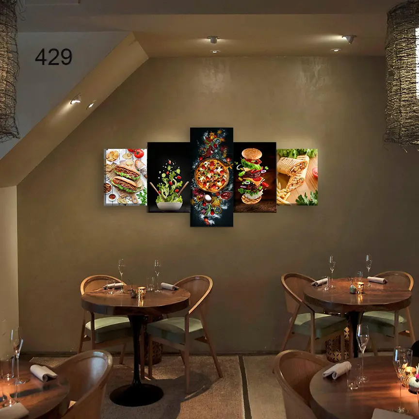 429:لوحة المطعم من خمس اطارات