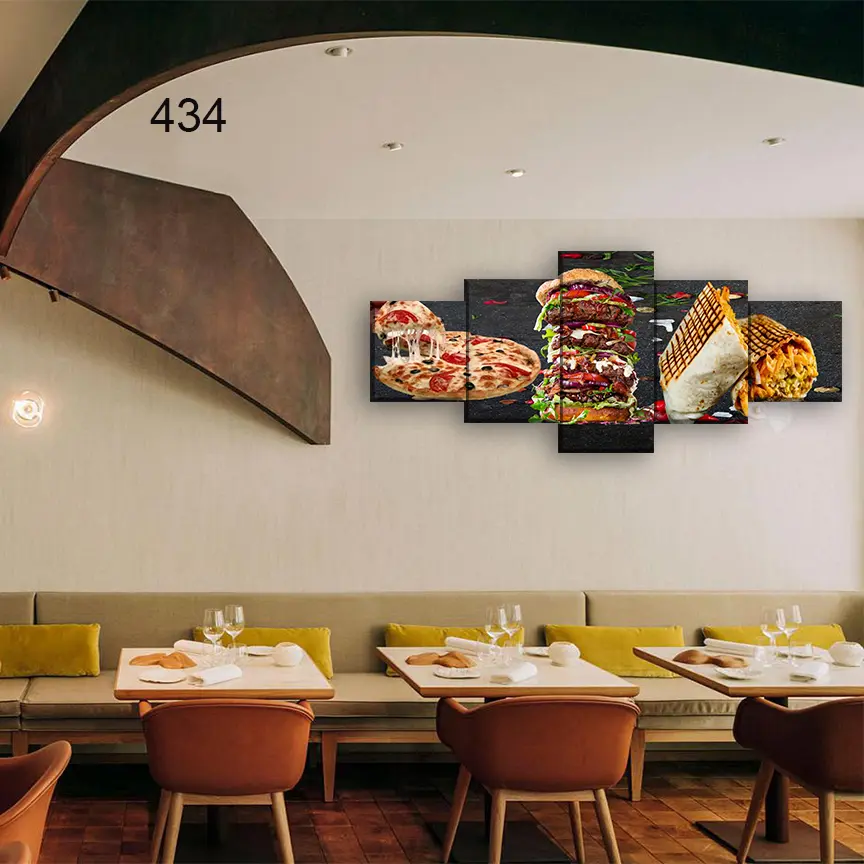 434:لوحة المطعم من خمس اطارات