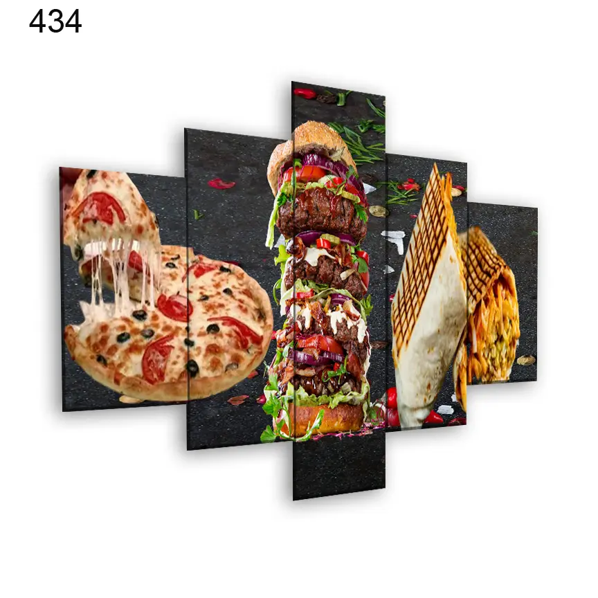 434:لوحة المطعم من خمس اطارات