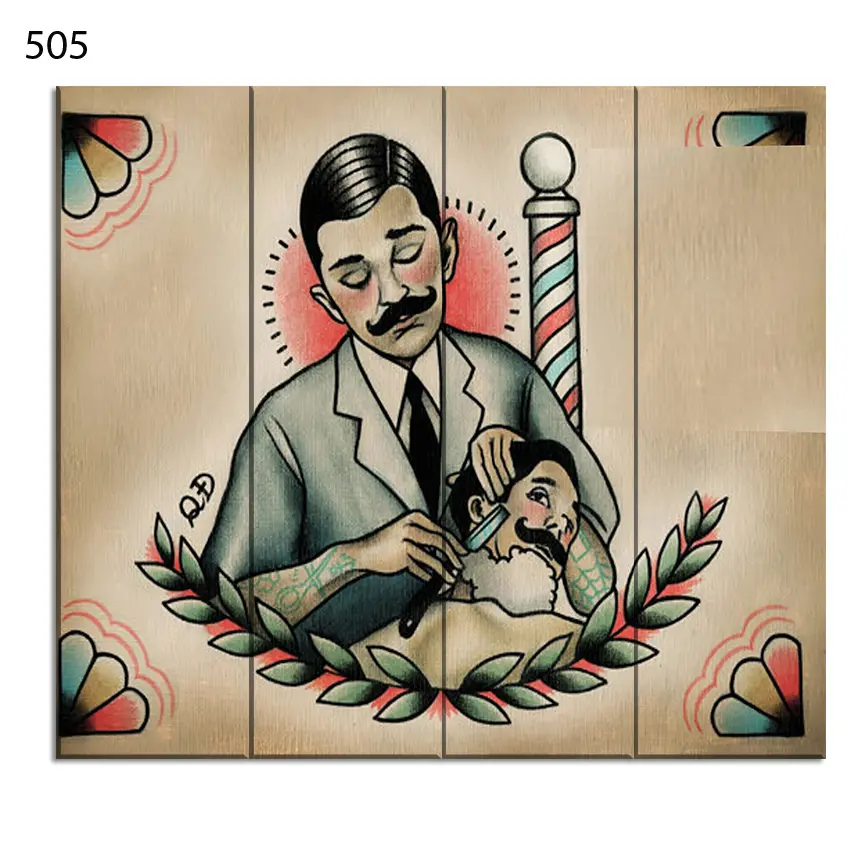 505:لوحة الحلاقة من اربع اطارات