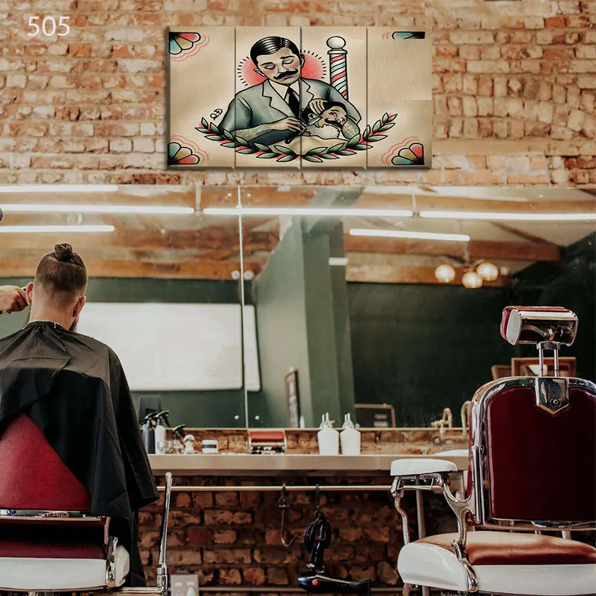 505:لوحة الحلاقة من اربع اطارات