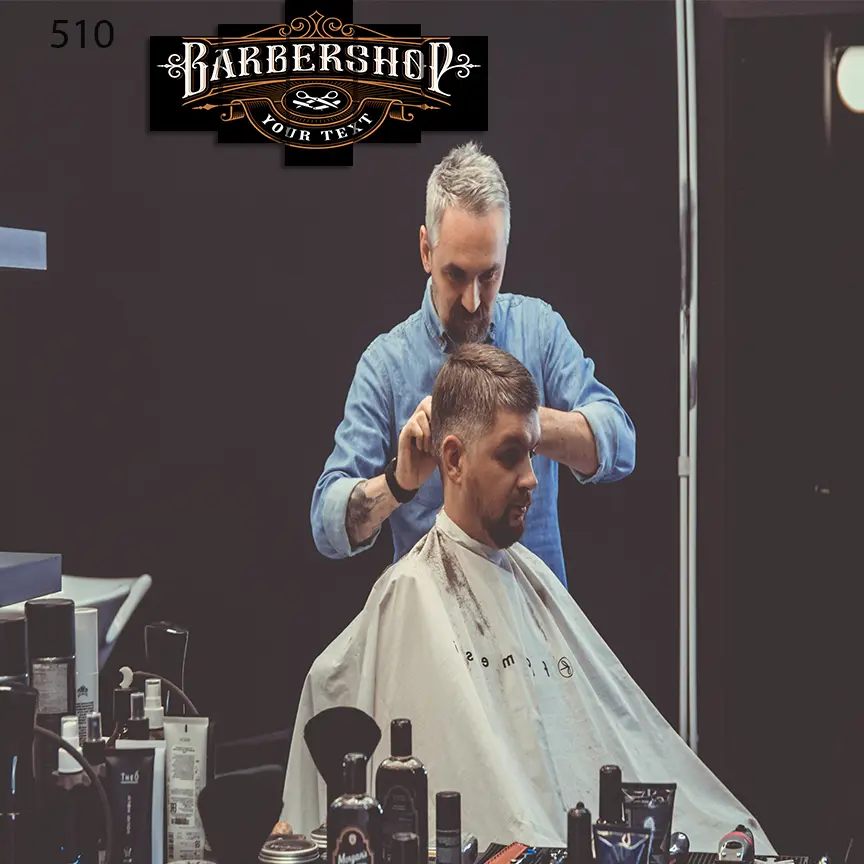 510:لوحة الحلاقة من خمس اطارات