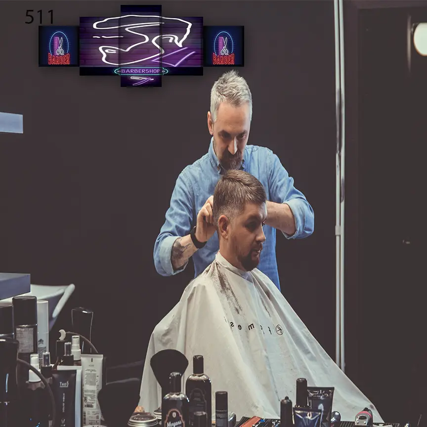 511:لوحة الحلاقة من خمس اطارات