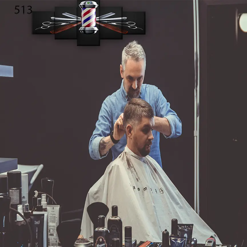 513:لوحة الحلاقة من خمس اطارات