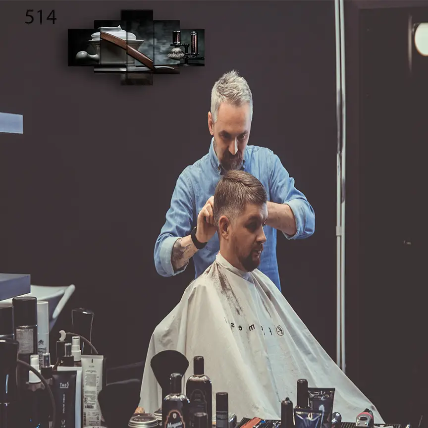 514:لوحة الحلاقة من خمس اطارات