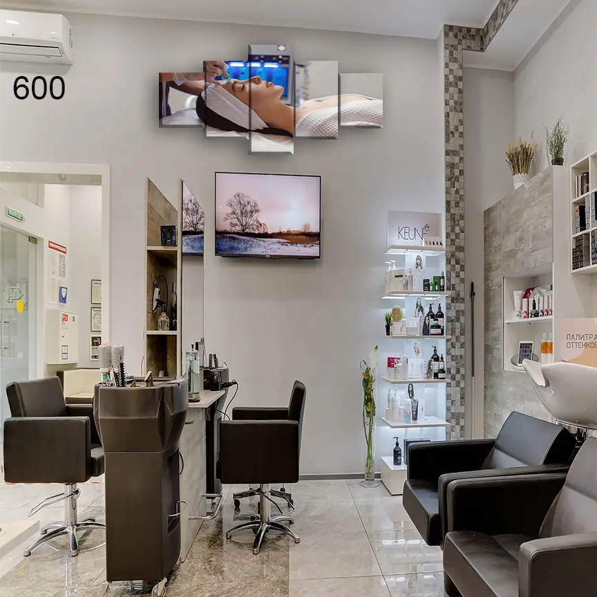 600:لوحة الحلاقة والتجميل من خمس اطارات