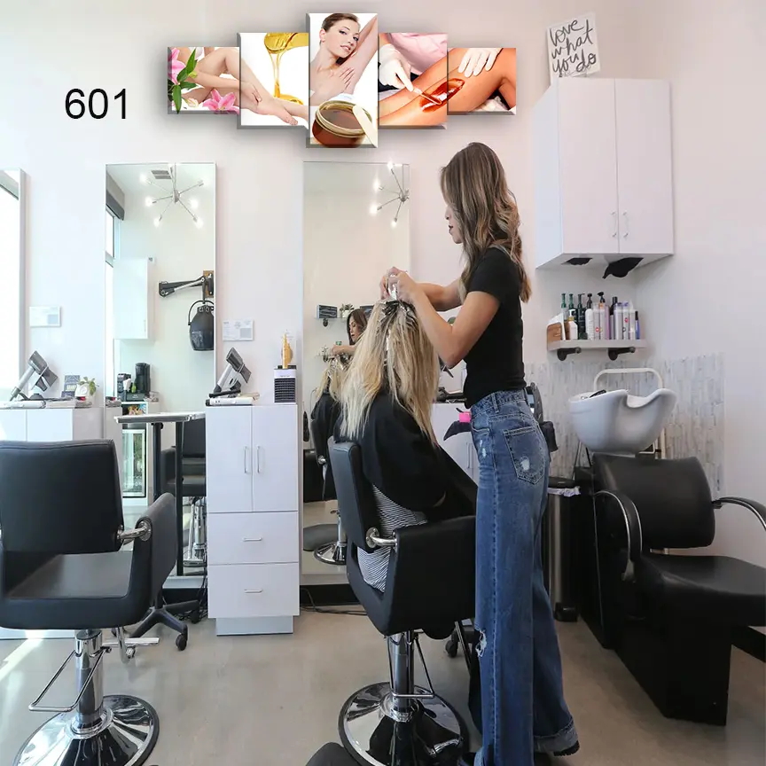 601:لوحة الحلاقة والتجميل من خمس اطارات