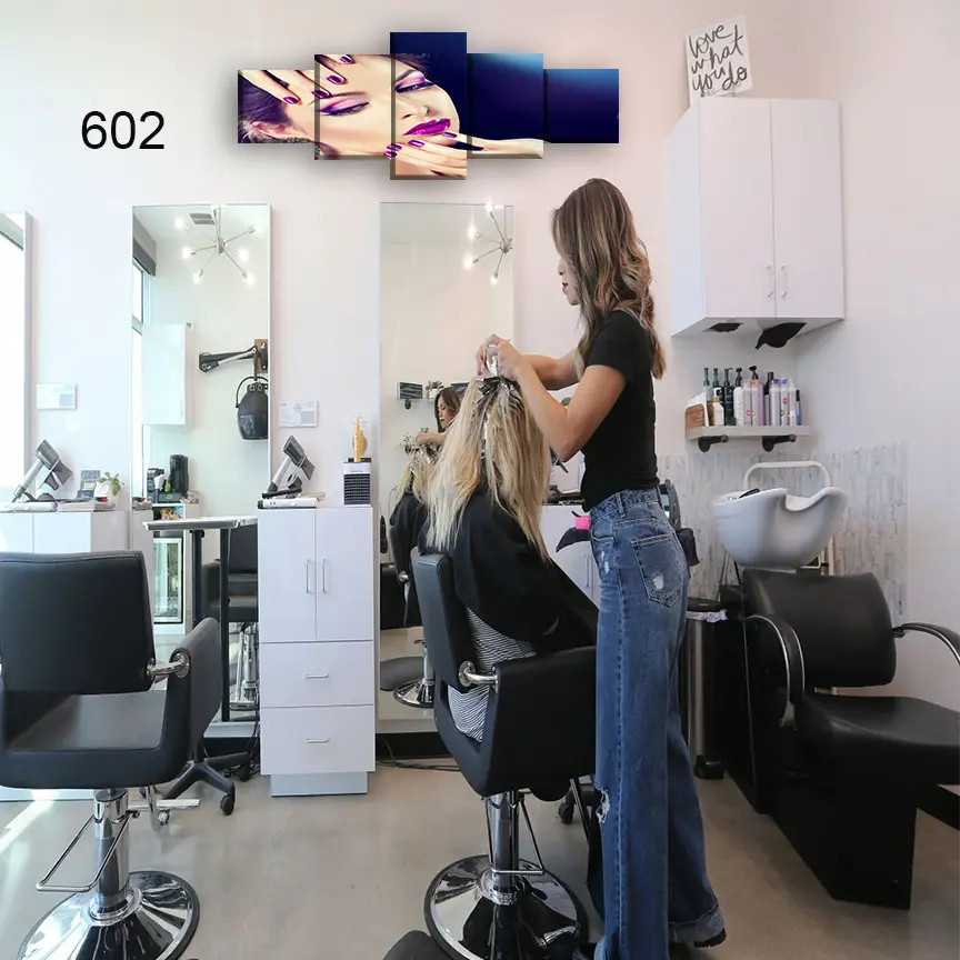 602:لوحة الحلاقة والتجميل من خمس اطارات