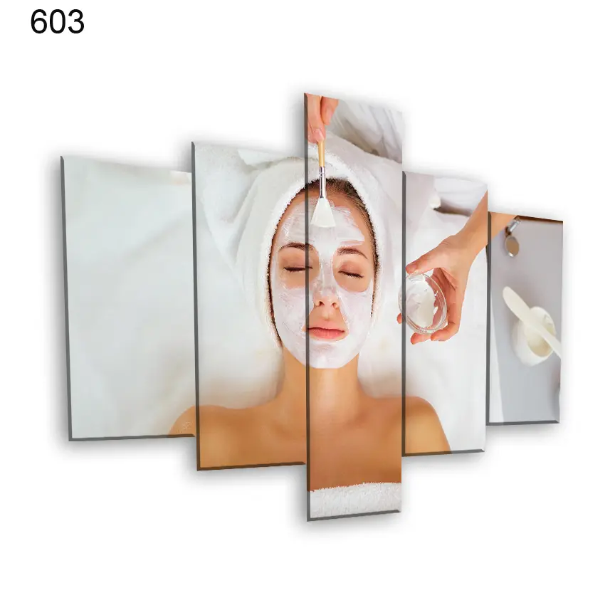 603:لوحة الحلاقة والتجميل من خمس اطارات