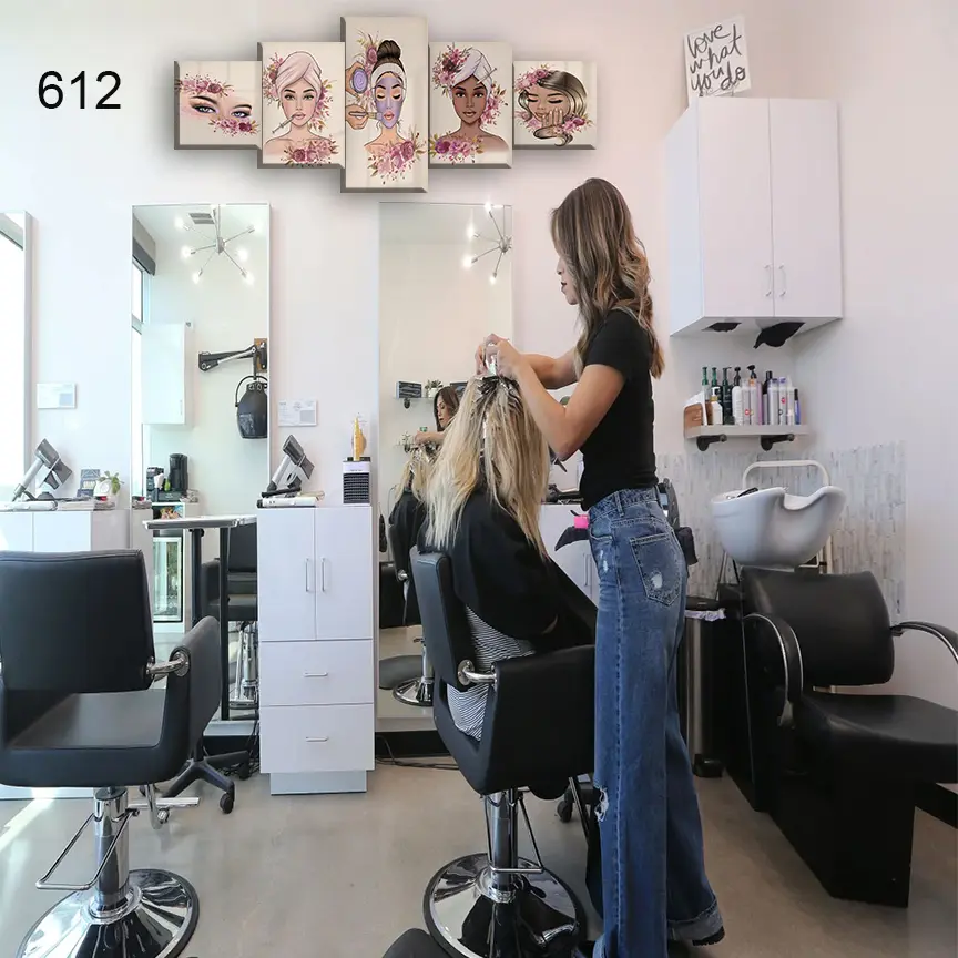 612:لوحة الحلاقة والتجميل من خمس اطارات