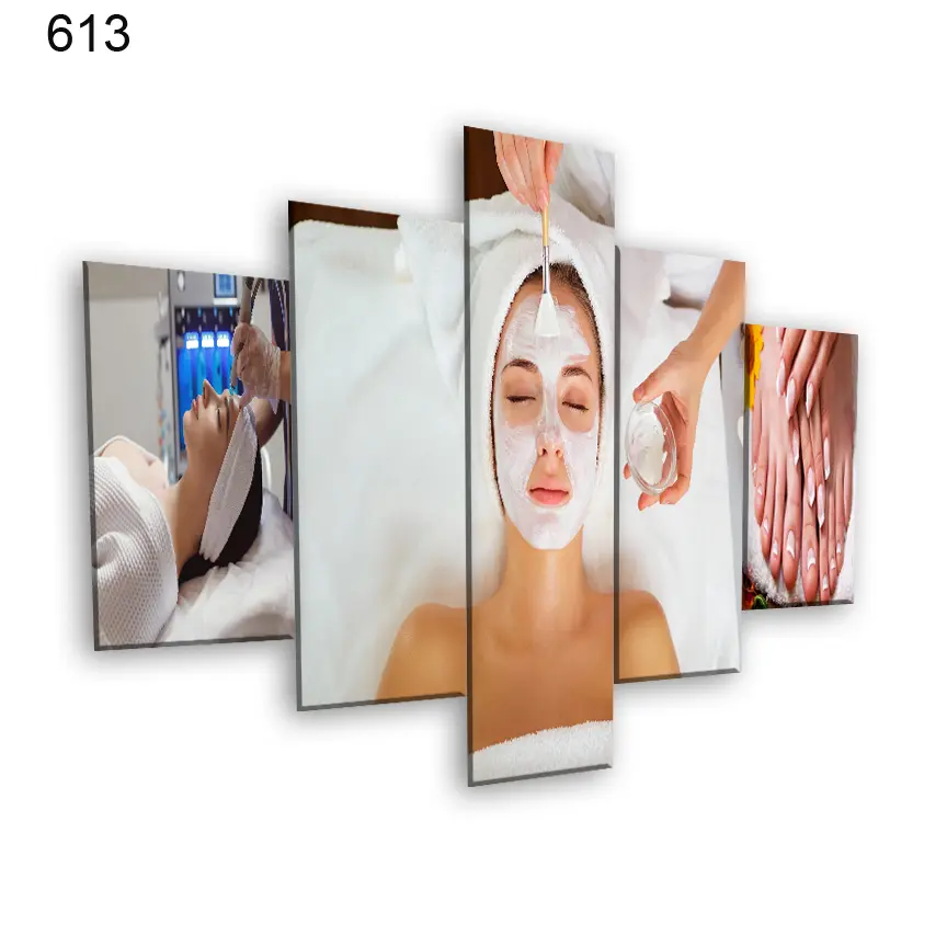 613:لوحة الحلاقة والتجميل من خمس اطارات