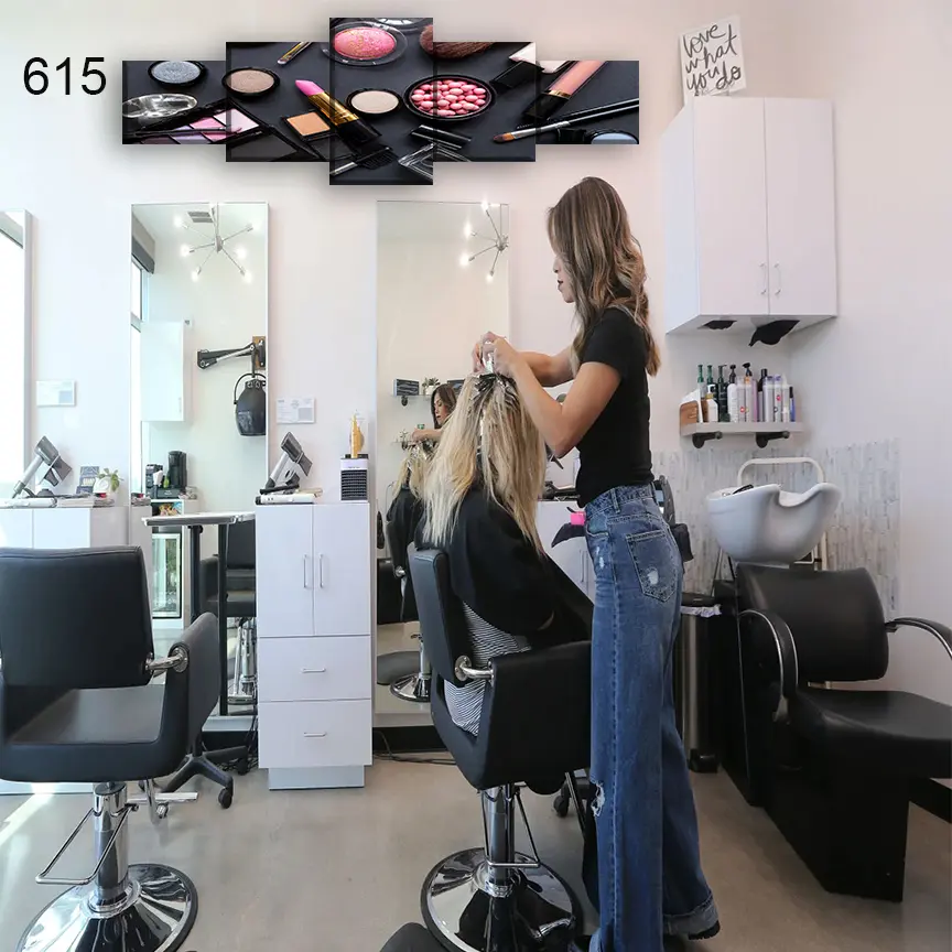 615:لوحة الحلاقة والتجميل من خمس اطارات