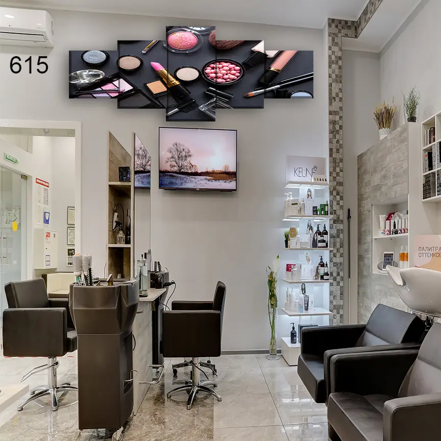 615:لوحة الحلاقة والتجميل من خمس اطارات