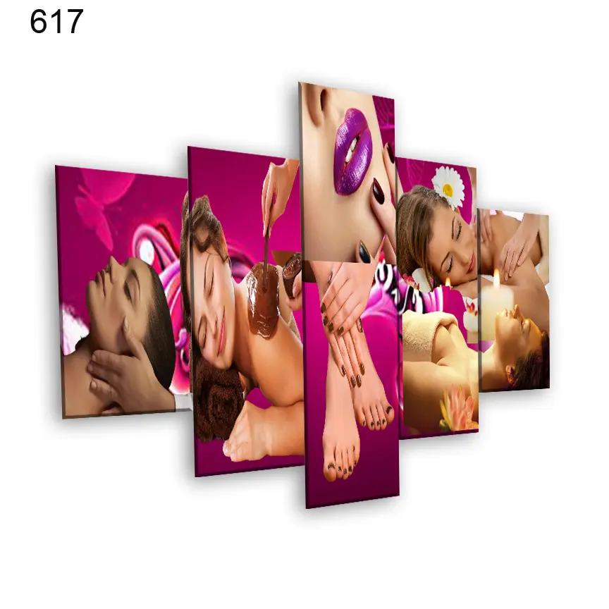 617:لوحة الحلاقة والتجميل من خمس اطارات