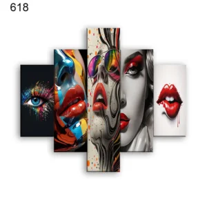 618:لوحة الحلاقة والتجميل من خمس اطارات