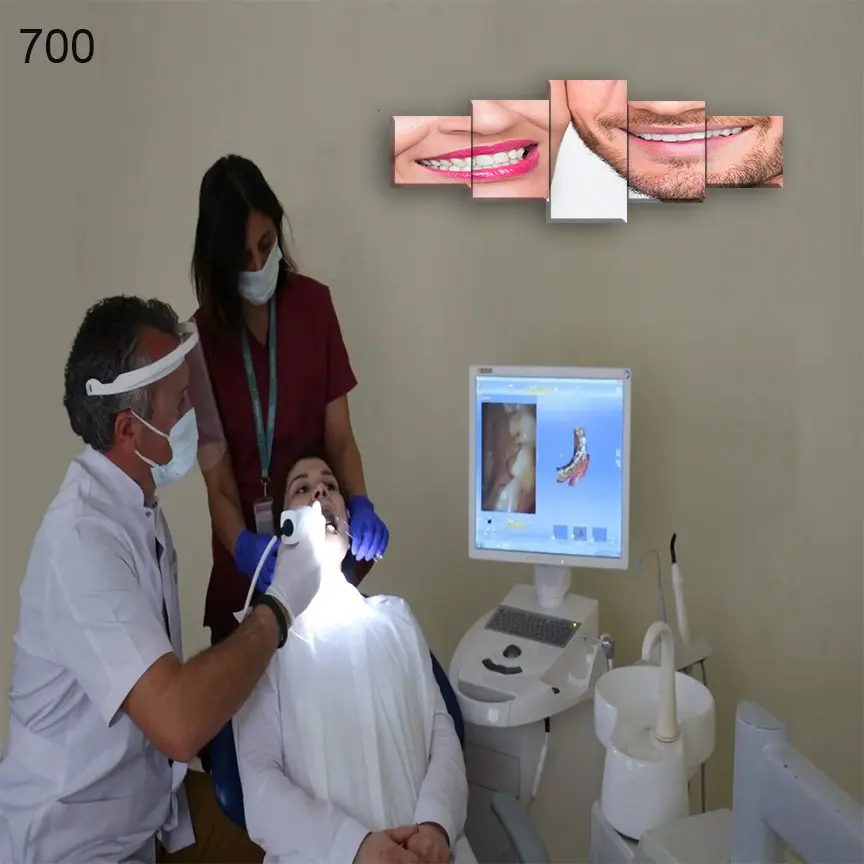700:لوحة عيادة الأسنان من خمس اطارات