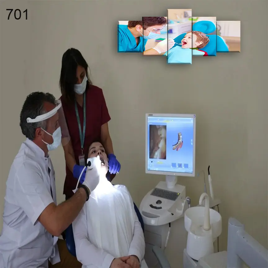 701:لوحة عيادة الأسنان من خمس اطارات