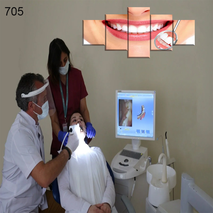 705:لوحة عيادة الأسنان من خمس اطارات 705:لوحة عيادة الأسنان من خمس اطارات