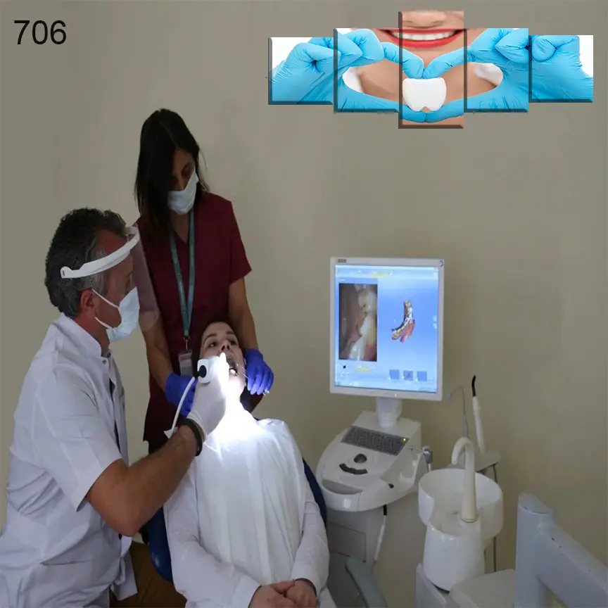 706:لوحة عيادة الأسنان من خمس اطارات