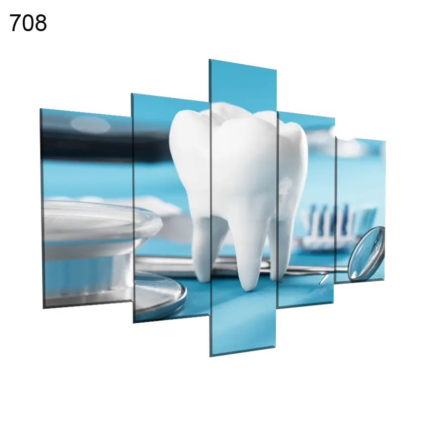 708:لوحة عيادة الأسنان من خمس اطارات