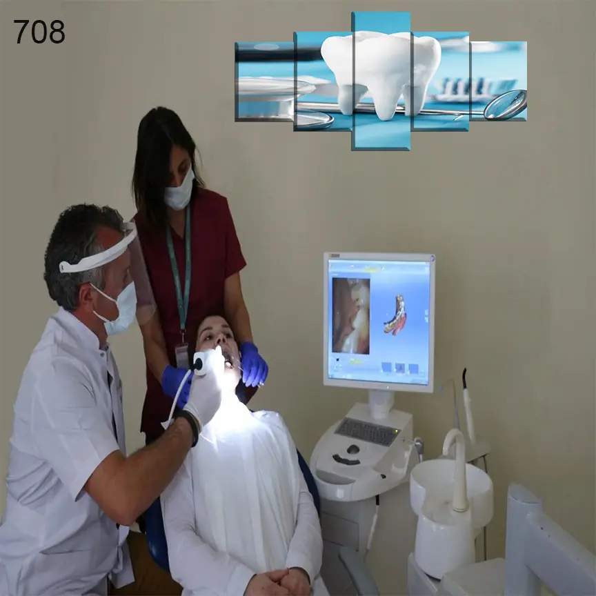 708:لوحة عيادة الأسنان من خمس اطارات
