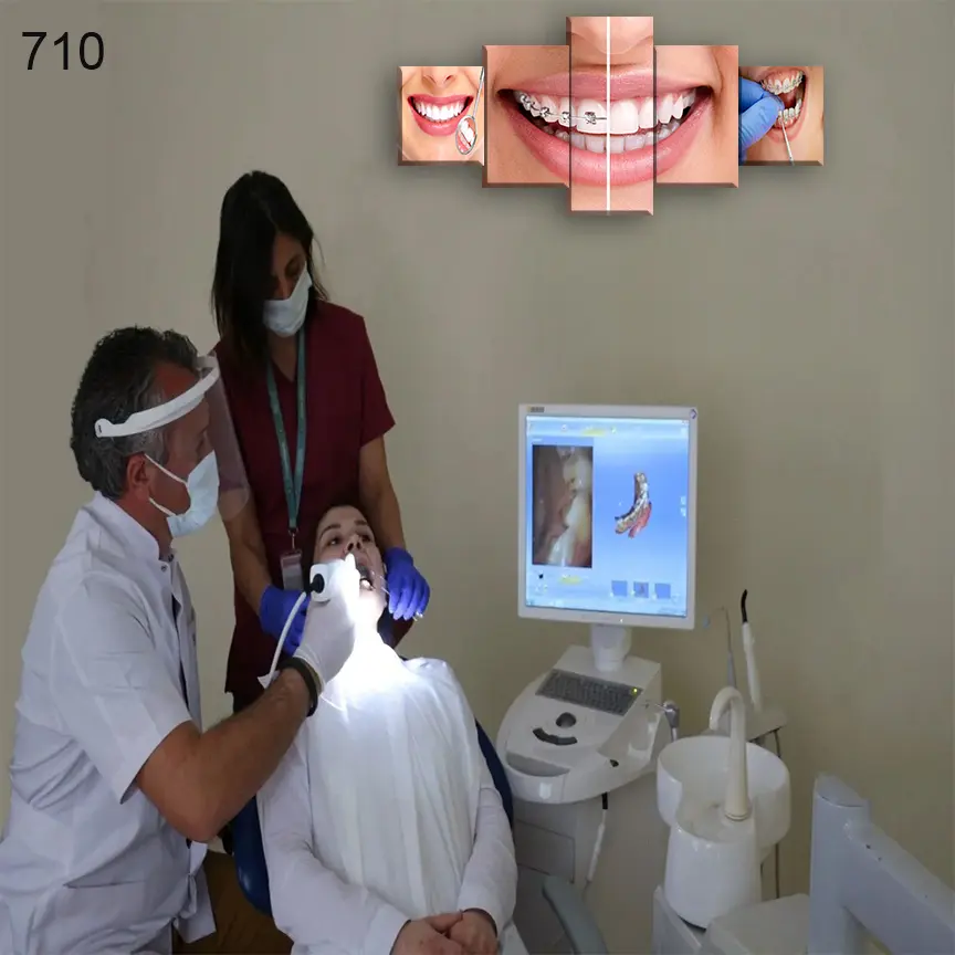 710:لوحة عيادة الأسنان من خمس اطارات