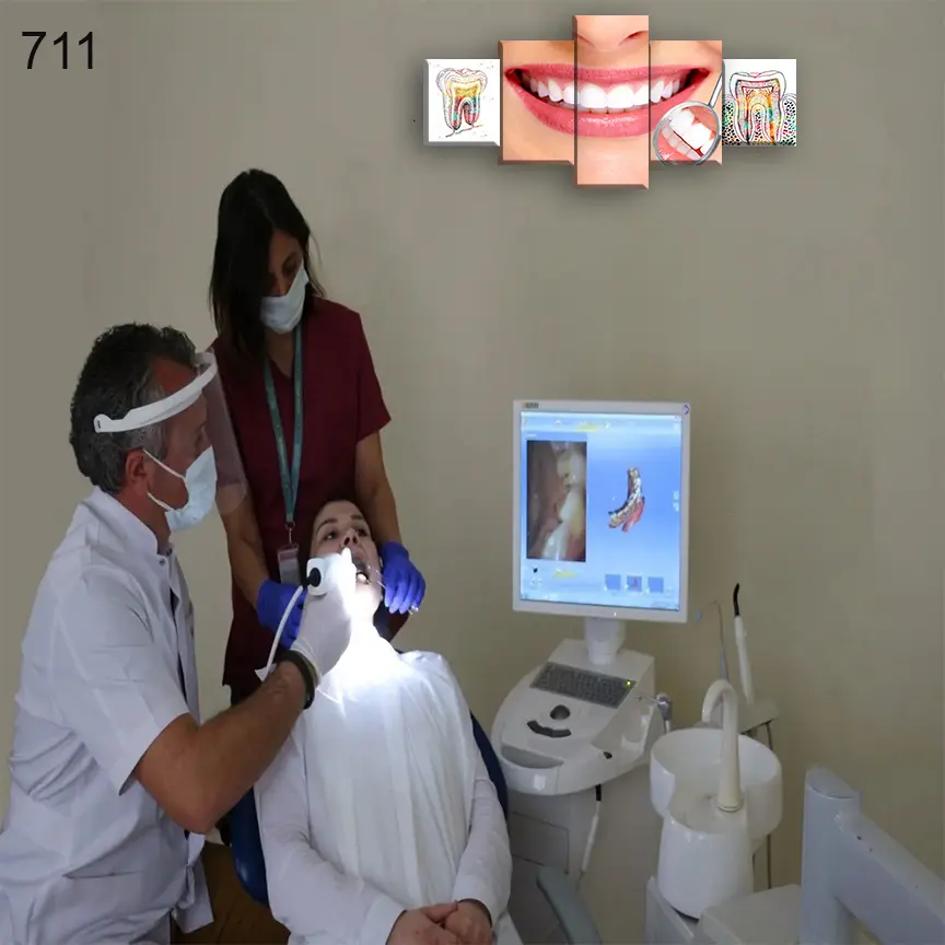 711:لوحة عيادة الأسنان من خمس اطارات