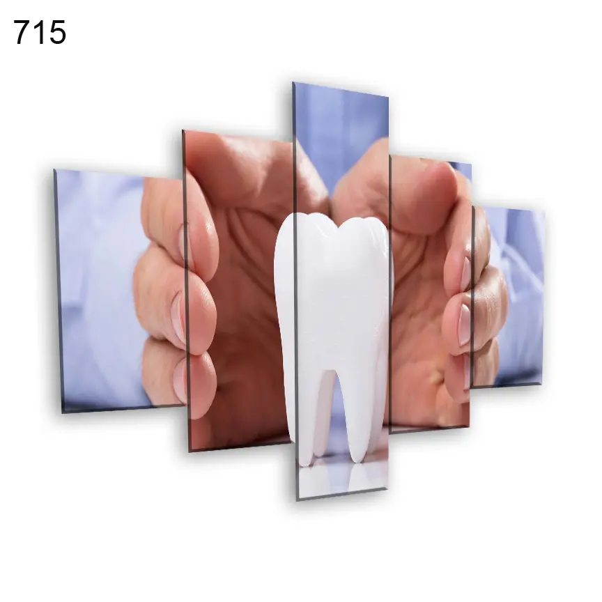 715:لوحة عيادة الأسنان من خمس اطارات