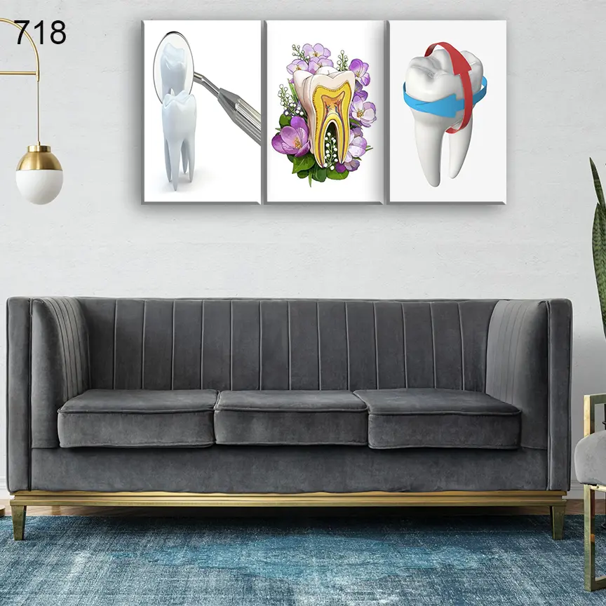 718:لوحة عيادة الأسنان من اربع اطارات