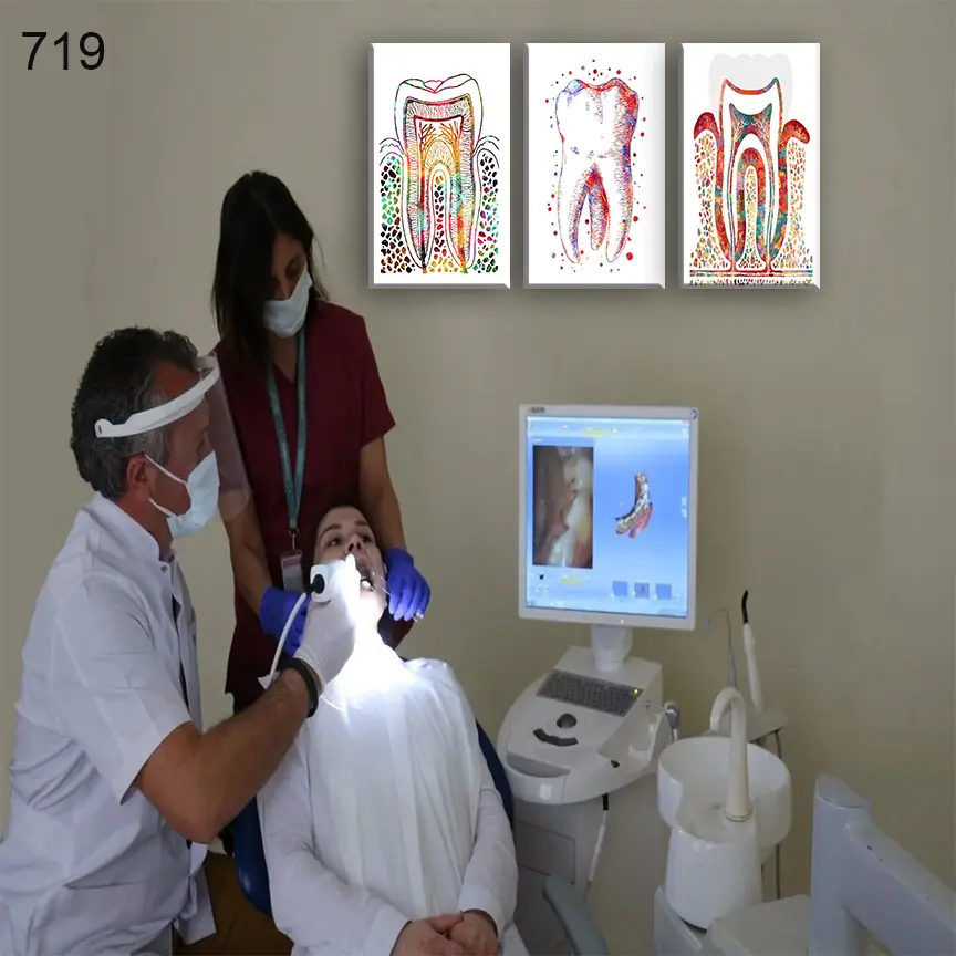 719:لوحة عيادة الأسنان من اربع اطارات