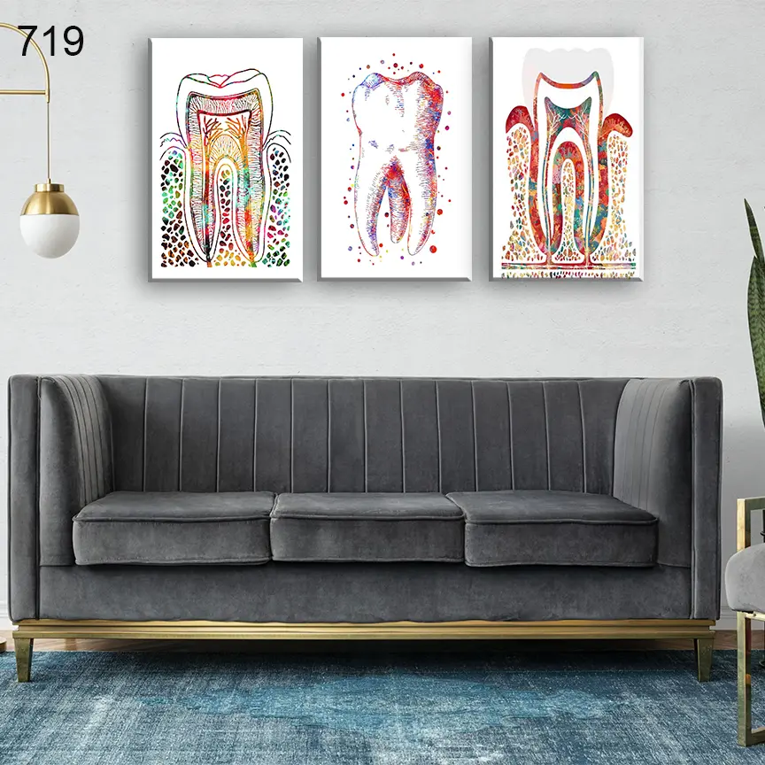 719:لوحة عيادة الأسنان من اربع اطارات