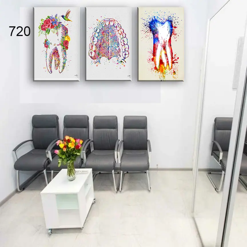 720:لوحة عيادة الأسنان من اربع اطارات