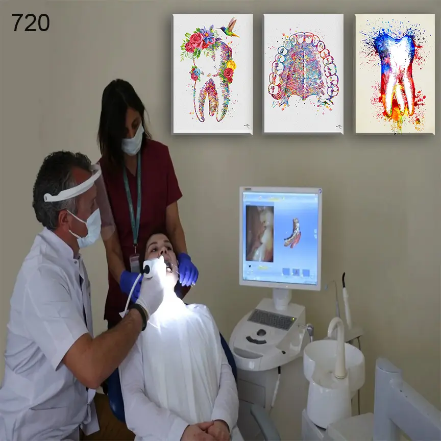 720:لوحة عيادة الأسنان من اربع اطارات