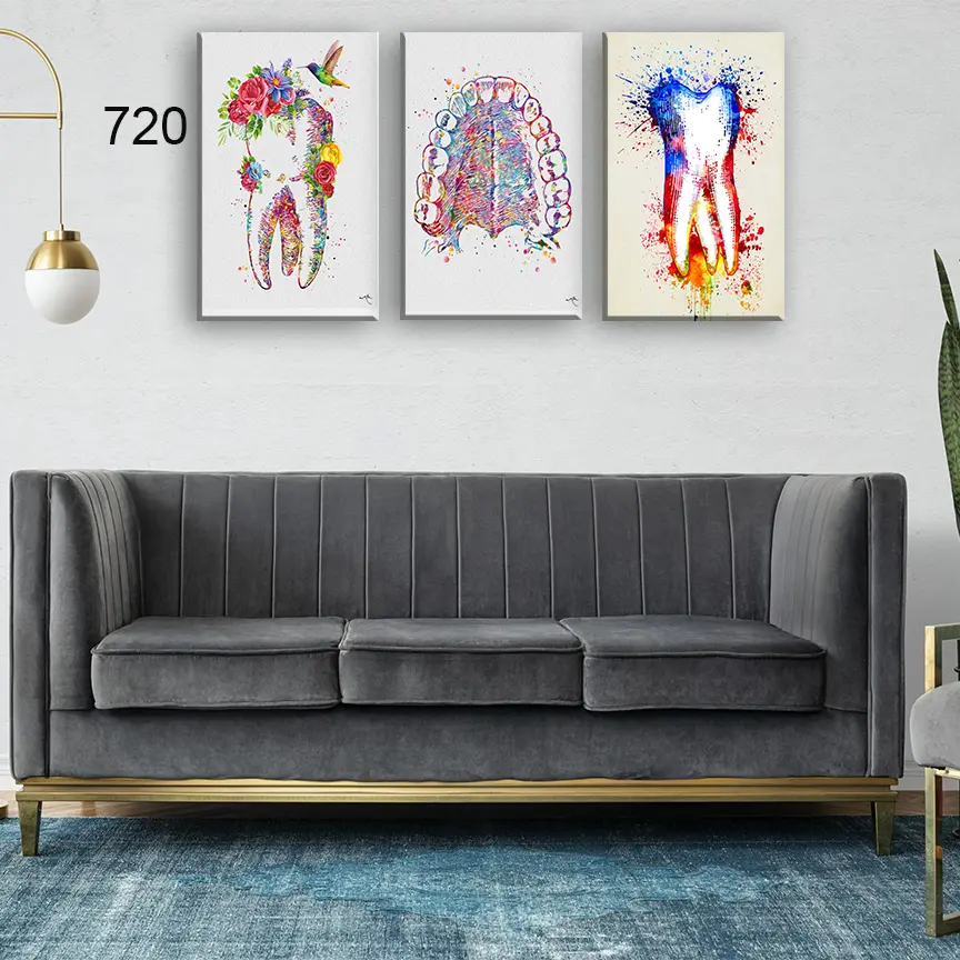 720:لوحة عيادة الأسنان من اربع اطارات