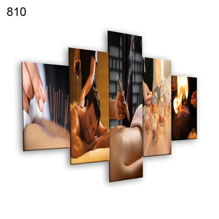 810:لوحة الحجامة من خمس اطارات